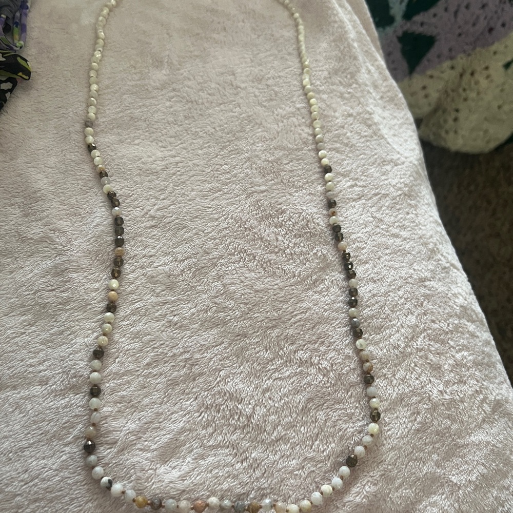 Chan Luu Cream and Brown Beaded Necklace
